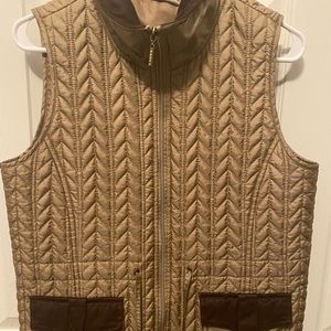 Mountain Lake Quilted Chevron Beige Vest